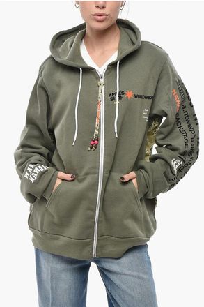 APR&Egrave;S SURF Brushed Cotton Hoodie with Flocked Print size M
