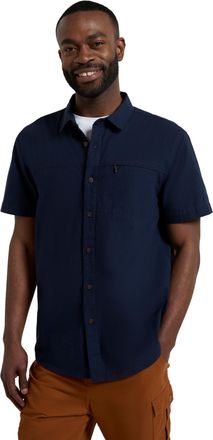 Mountain Warehouse Coconut Slub Texture Short-Sleeved Shirt - Lightweight Cotton Tee with Pocket, Casual Wear - Spring Summer, Holidays & Travelling Dark Blue (Slub Text