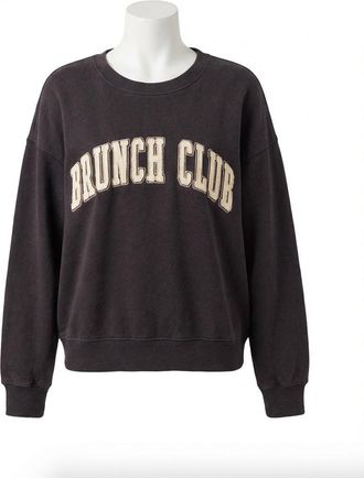 Z Supply Womens Brunch Club Sweatshirt In Black Sand