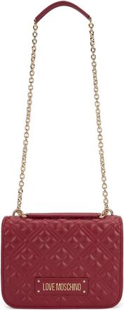 Love Moschino Nieuwe Glanzende Gevulde Schoudertas - Dames - Tassen - Rood - Maat: ONE Size Poliester
