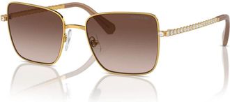 Swarovski Ronde Zonnebril - Dames - Zonnebrillen - Geel - 53 MM - Accessoires