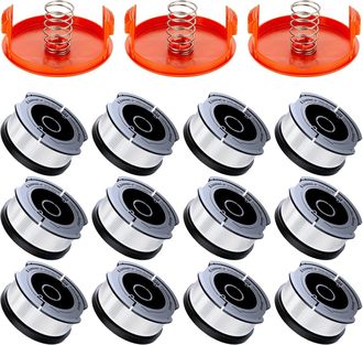 OEM Paquete De 12 Carretes De Hilo Para Desbrozadora Compatibles Con Las Desbrozadoras Black & Decker, Modelos A6481 Y A6485, Carretes De Hilo De 1,65 Mm 