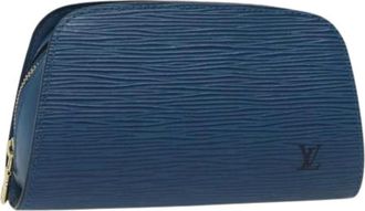 Louis Vuitton Pre-owned Clutches, female, Blue, Size: ONE SIZE Pre-owned Leather Pouch