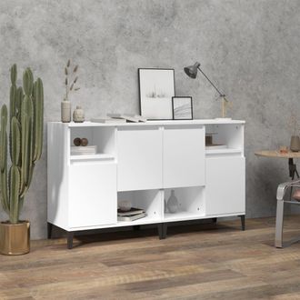 vidaXL Aparadores 2 Uds Madera Contrachapada Blanco 60x35x70 Cm Vidaxl
