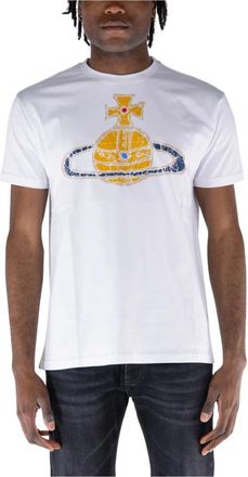 Vivienne Westwood Tops, Heren, Wit, L, Katoen, Klassieke Time Machine T-shirt