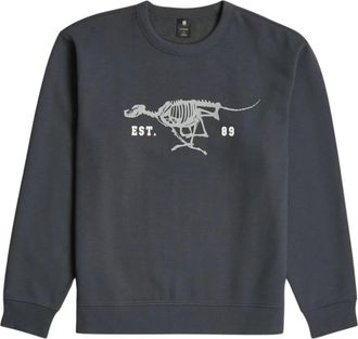 G-Star Hardlopende Hond Grafische Sweater - Heren - Sweatshirts - Grijs - L - Katoen - Hoodies & sweatvesten