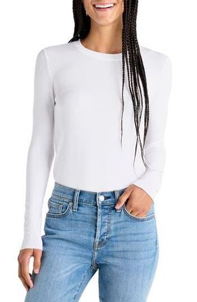 Splendid Long Sleeve Crewneck T-Shirt in White at Nordstrom Rack, Size X-Large