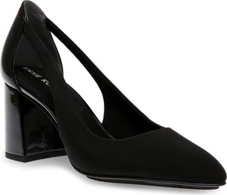 Anne Klein Berkeley Pointed Toe Pump in Black Patent at Nordstrom, Size 6