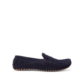 Kurt Geiger Mens Suede Rocky Loafers - Navy - Size UK 6