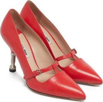 Miu Miu Pumps con cinturino a T - Rosso