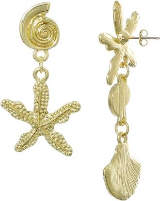 Adornia Adornia Starfish & Shell Drop Earrings