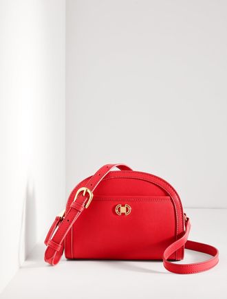 Talbots Rory Nappa Moon Crossbody Bag - Red - 001 Talbots