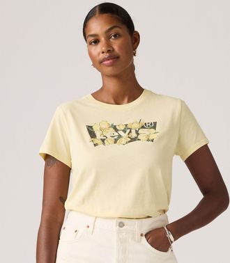 Levi's Perfect Tee - Womens - 2XS - Orange / Blake Brushstroke French Vanilla