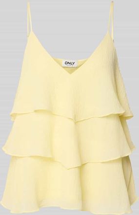 Only Regular Fit Tr&auml;gertop mit Vollants Modell LINN in Hellgelb, Gr&ouml;&szlig;e XS
