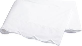 Matouk Butterfield 500 Thread Count Cotton Percale Flat Sheet in White at Nordstrom, Size Full