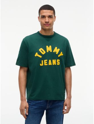 Tommy Hilfiger Mens Tommy Jeans Distressed Logo T-Shirt - Velvet Green - XL