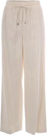 Liu Jo Wijde Broek - Dames - Wijde Broeken - Beige - L - Polyester - Broeken