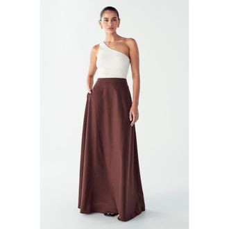 Willa Isla Maxi Skirt in Chocolate at Nordstrom, Size 6