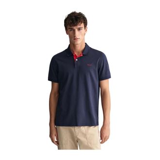 GANT Stretch Katoen Polo Regular Fit - Heren - Polos - Blauw - S - Katoen - Tops