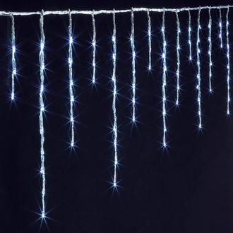 F&eacute;&eacute;ric Lights & Christmas Cortina Estalactica Iluminada 900 Led Efecto Nevada 15m Con Temporizador Blanco Frio Para Exterior - Feeric Lights & Christmas