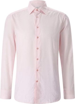 Etro Floral Katoenen Overhemd - Heren - Casual Overhemden - Roze - 5XL - Katoen - Overhemden