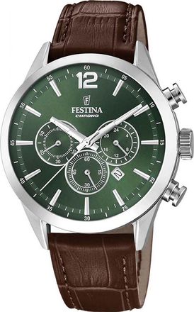 Festina F20542-8 Mens Timeless Chronograph Watch - Silver - One Size
