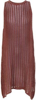 8 by YOOX COTTON BLEND CROCHET SLEEVELESS SHORT DRESS