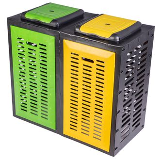 OEM Contenedor De Residuos Abierto Y Modular, Apto Para La Bolsa Doble Amarillo-verde Para La Recogida Selectiva De Residuos