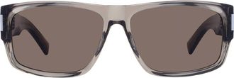 Saint Laurent Grey Rectangular Mens Sunglasses SL 689 004 59