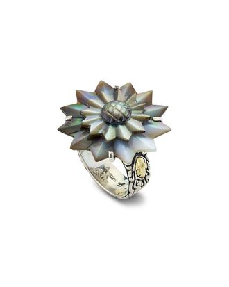 Samuel B. 18K Over Silver Pearl Flower Ring