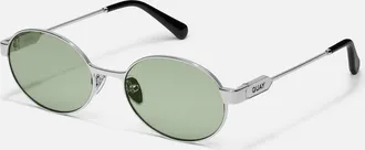Quay Womens Anyways Sunglasses In Silver/moss Green