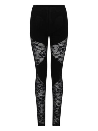 Nina Ricci Patchwork Viscose Blend Lace Leggings