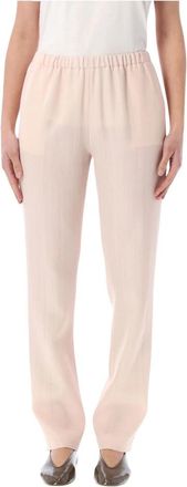 Loulou Studio Scot Rechte Broek - Dames - Straight fit broeken - Roze - XS - Wol - Broeken