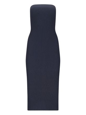 Max Mara ribbed strapless midi dress - Blue