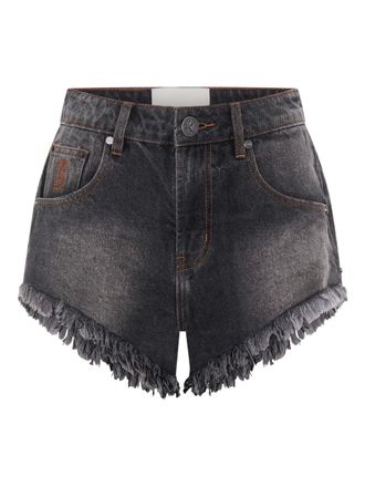 One Teaspoon Renegades frayed denim shorts - women - Cotton - 23 - Grey