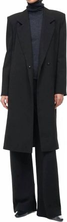 Staud Jolene Knee-Length Wrap Jacket In Black