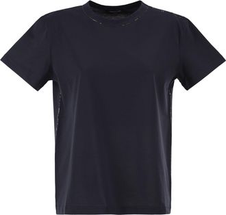 Fabiana Filippi Jersey-T-Shirt mit leuchtendem Faden
