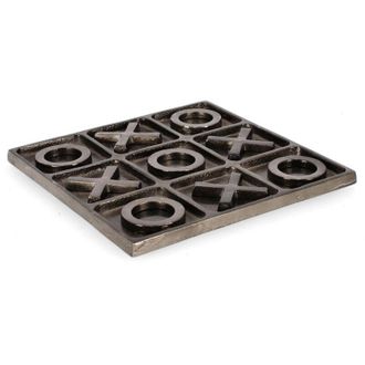 BIZZOTTO Bizzotto - Gioco Tris da tavolo in alluminio decorazione lavorata artigianalmente -28 x 28 x h 2cm / Oro