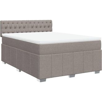 vidaXL Vidaxl - Cama Box Spring Con Colch&oacute;n Tela Gris Taupe 140x200 Cm