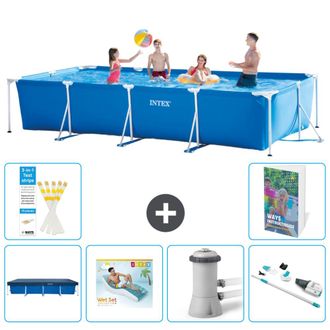 Intex Piscina Con Estructura Rectangular - 450x220x84 Cm - 7-piezas S62