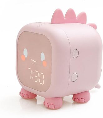 OEM Reloj Despertador Infantil Con Forma De Dinosaurio, Digital, Con Luz Nocturna Y Funci&oacute;n De Aprendizaje Del Sue&ntilde;o, Apto Para Ni&ntilde;as Y Ni&ntilde;os (rosa)