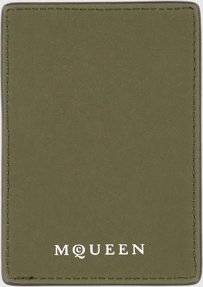 Alexander McQueen Portacarte di credito magnetico Skull McQueen in pelle