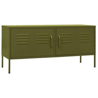 vidaXL Vidaxl - Mueble Para Tv De Acero Verde Oliva 105x35x50 Cm