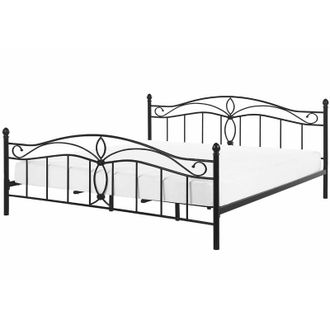 Beliani Beliani - Struttura Letto in Metallo Nero con Doghe Design Vintage 180 x 200 cm Antlia