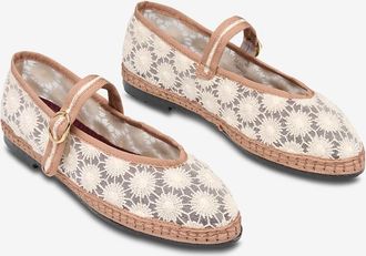 Flabelus Ballerinas mit runder Spitze aus Spitze mit floralem Muster Pierre Sun Flower