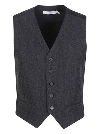 Iro Benyo gilet met knoop - Grijs