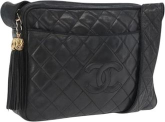 Chanel Pre-owned Shoulder Bags, female, Black, Size: ONE SIZE Pre-owned Vintage Shoulder Bag