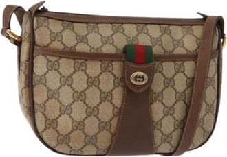 Gucci Pre-owned Vintage Cross Body Bag - Dames - Vintage Schoudertas - Beige - ONE Size - Leer - Vintage