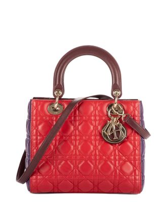 Dior 2010s quilted two-tone shoulder bag - women - CALFSKIN - One Size - Red