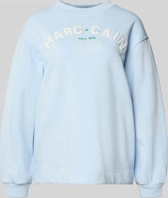 Marc Cain Relaxed Fit Sweatshirt mit Logo-Detail in Hellblau, Gr&ouml;&szlig;e 36